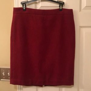 J Crew Worn Once Red Wool with Lining Skirt